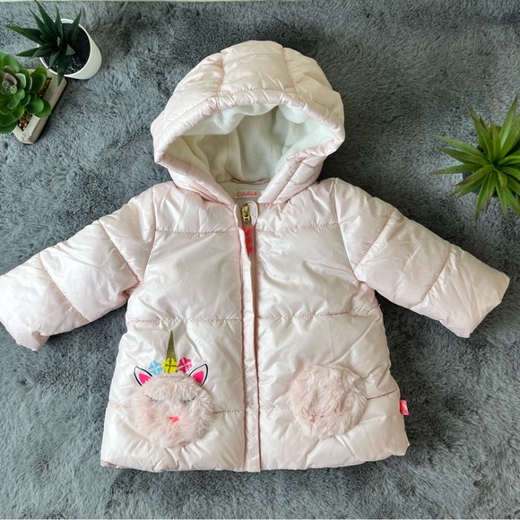Billieblush Unicorn Puffer Baby Girls Jacket 6M - Picture 5 of 9